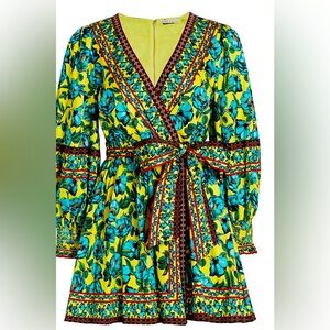 Alice & Olivia Beach Bliss Sunflower Multi Print Mini Dress!